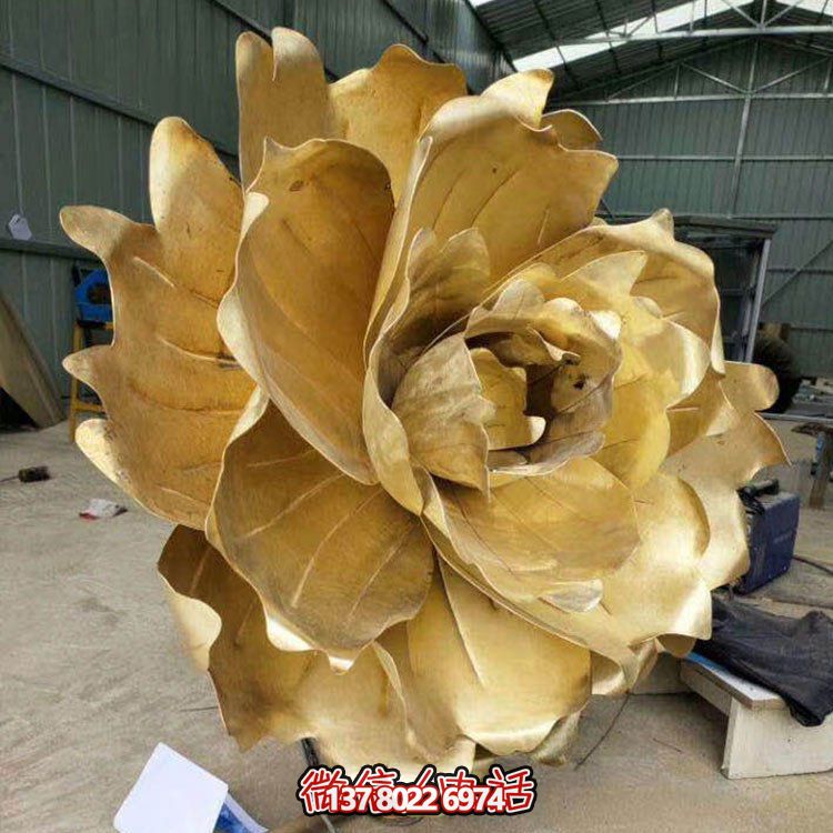 不銹鋼蓮花擺件，彩繪噴漆外觀