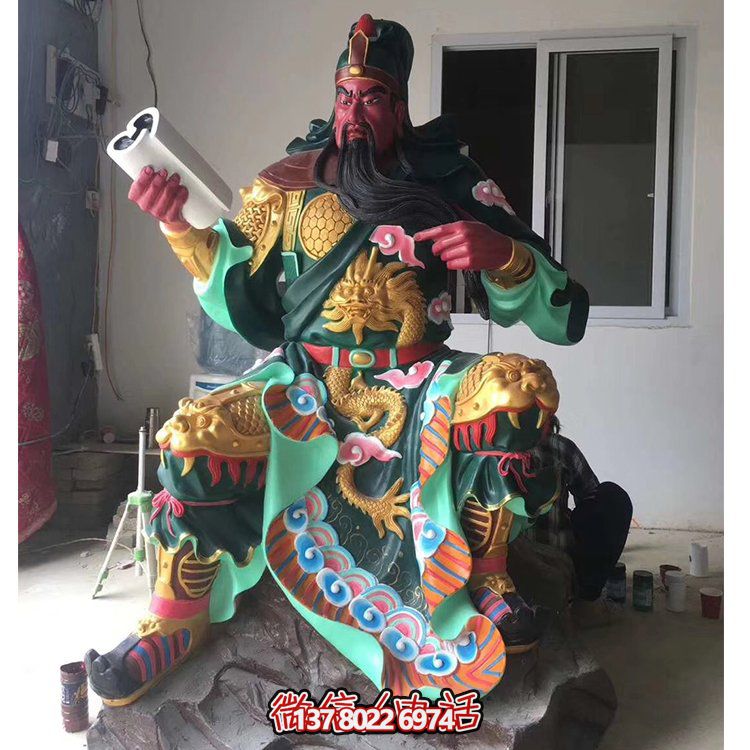 玻璃鋼關公神像，打造古典寺廟氛圍