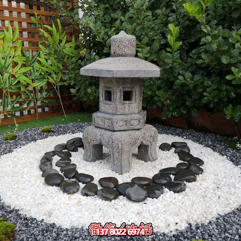 日式戶外石雕石燈，傳承精致大理石園林雕塑