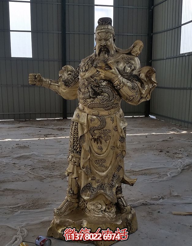 開業(yè)大吉，關(guān)公佛像黃銅雕塑，招財進(jìn)寶