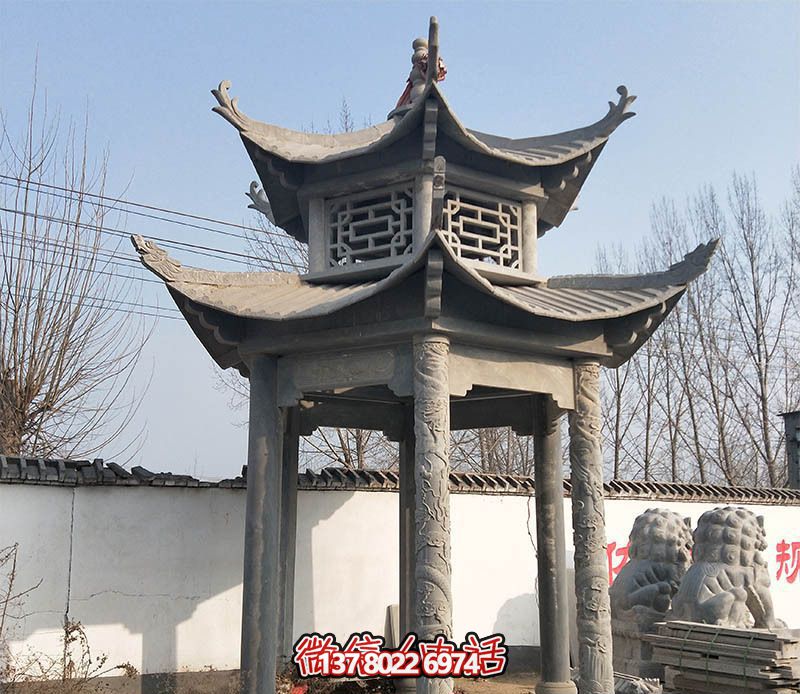 古樸雅致的仿古涼亭，讓你走進歷史悠久的古寺廟