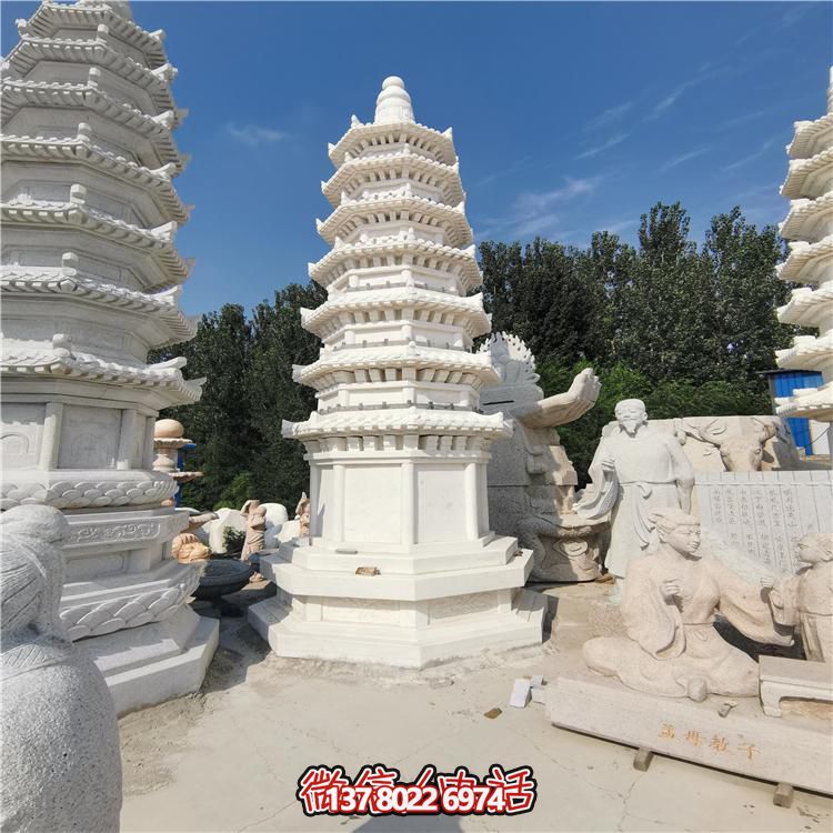 經典漢白玉寶塔，打造完美園林景觀