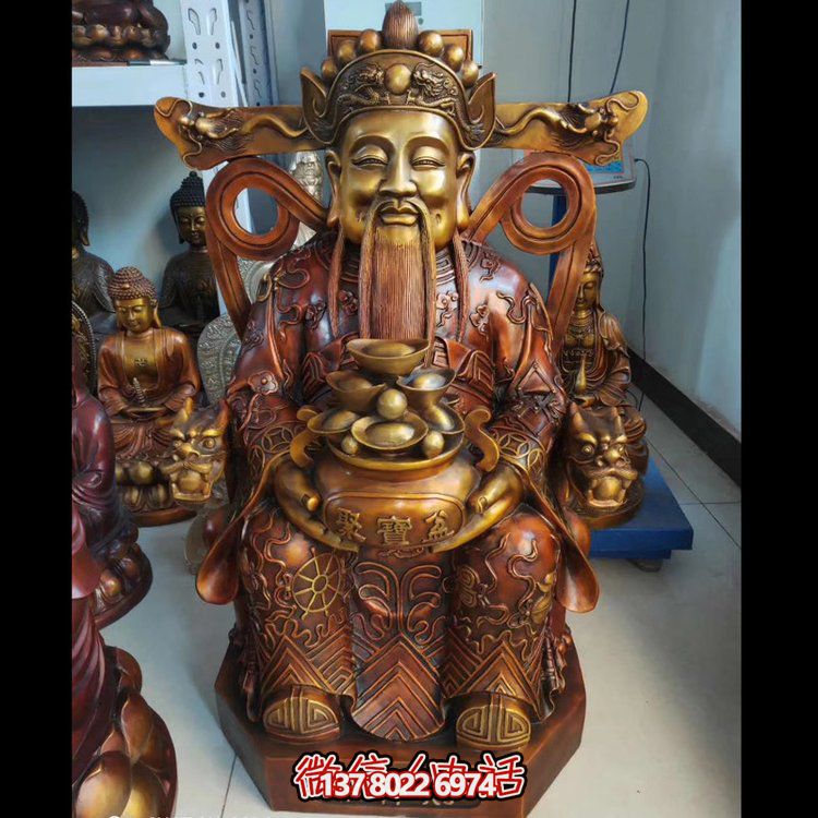 家用純銅鍛造財神爺雕塑——財源滾滾，祝福財運永久