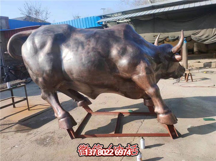 大型銅牛景觀雕塑，招財(cái)擺件