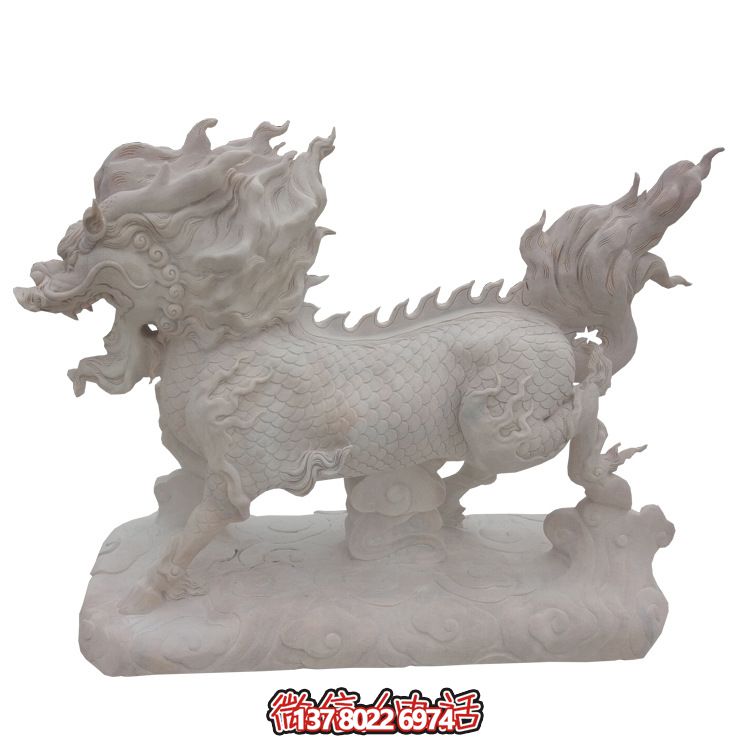 傳承漢白玉石雕麒麟雕塑，美化景區戶外環境