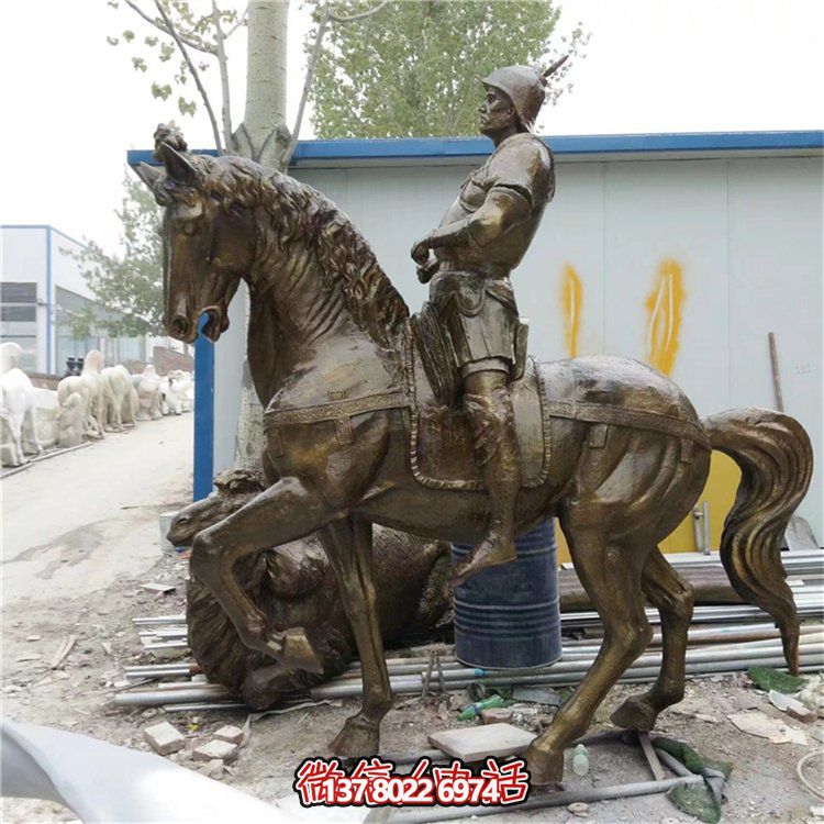 古典雕塑西方人物騎馬戶(hù)外園林景觀裝飾銅雕