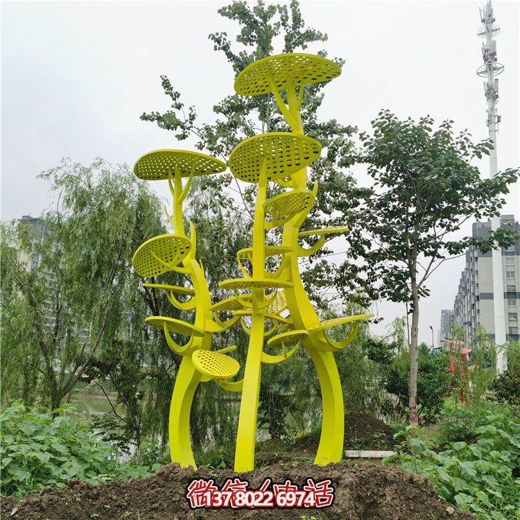 不銹鋼抽象樹，網(wǎng)狀樹葉樹冠